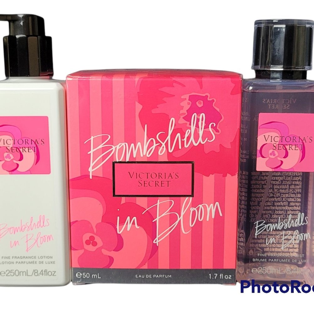 Victoria's Secret B💣MBSHELL IN BLOOM 🌺 Eau De Perfum, Mist & Lotion Set